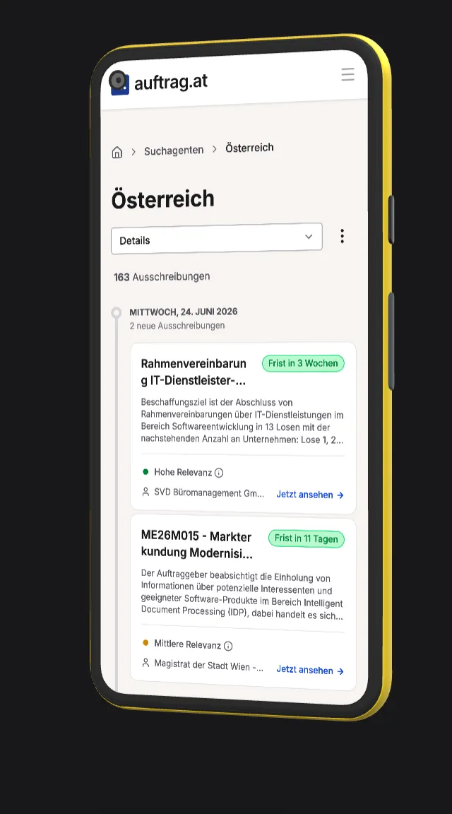 auftrag.at am Smartphone